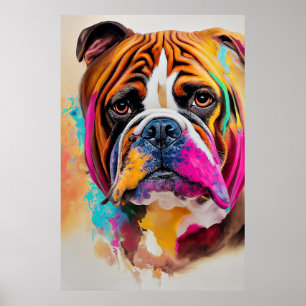 English Bulldog Hund Pet Niedlich Adorable Animal  Poster