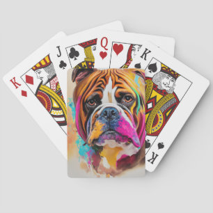 English Bulldog Hund Pet Niedlich Adorable Animal Spielkarten