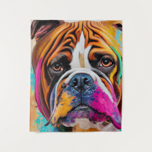 English Bulldog Hund Pet Niedlich Adorable Animal  Wandteppich