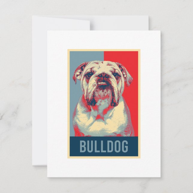 English Bulldog Hund Portrait Pop Art (Vorderseite)