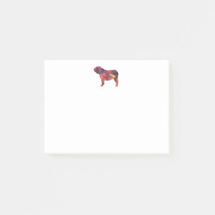English Bulldog Hund Rasse Geo Silhouette Multi Post-it Klebezettel