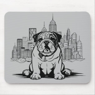 English Bulldog Hund Tier Welt Furchen Freund Mousepad