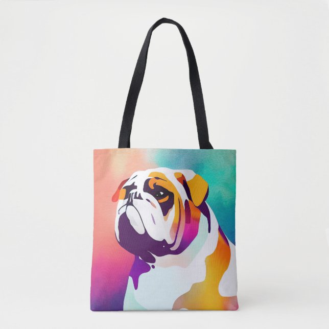 English Bulldog Hund Wild Nature Animal Painting (Vorderseite)