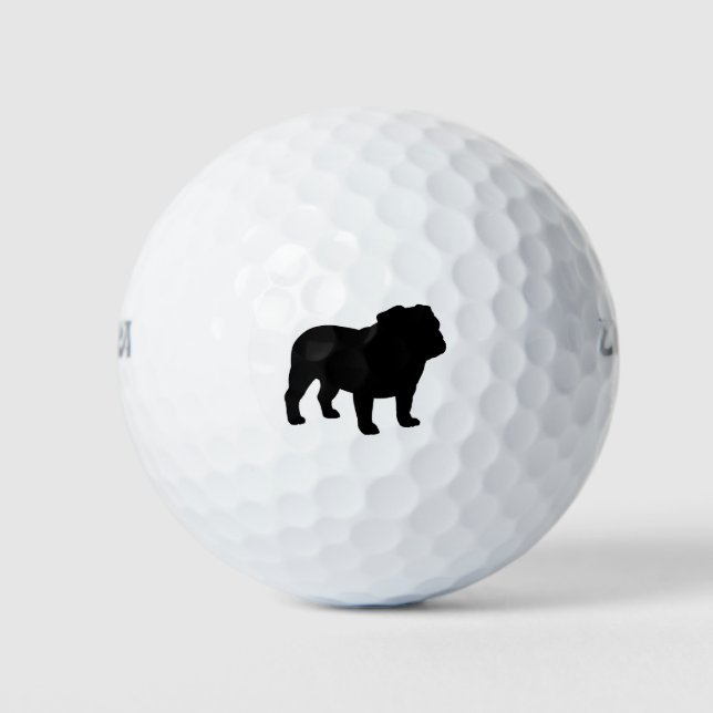 English Bulldog Hunde Silhouette Golfball (Vorderseite)