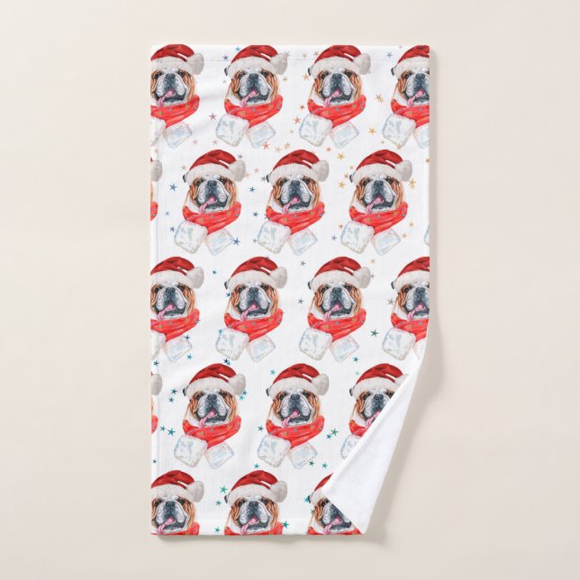 English Bulldog Hunde Zucht Weihnachten Handtuch (Handtuch)