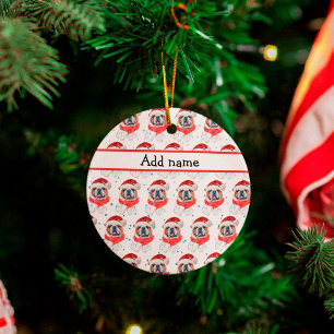 English Bulldog Hunde Zucht Weihnachten Keramik Ornament