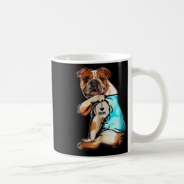 English Bulldog - I Liebe Mama Tattoo Mütter Day G Kaffeetasse (Rechts)