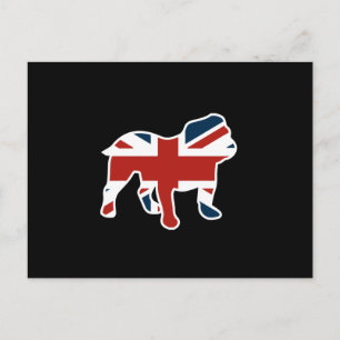 English Bulldog in Union Jack Flag Postkarte