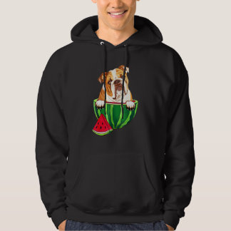 English Bulldog Inside Of A Watermelon Hoodie