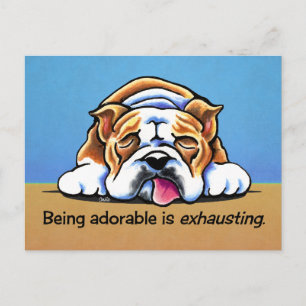 English Bulldog ist ein attraktiver Off-Leash-Art™ Postkarte