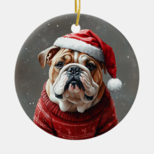 English Bulldog Keramik Ornament
