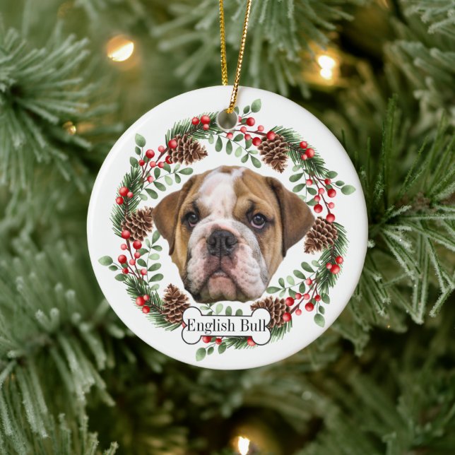 English Bulldog Keramik Ornament (Baum)