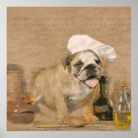 English Bulldog Koch Kitchen Print