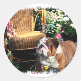 English Bulldog Kunstgeschenke Runder Aufkleber
