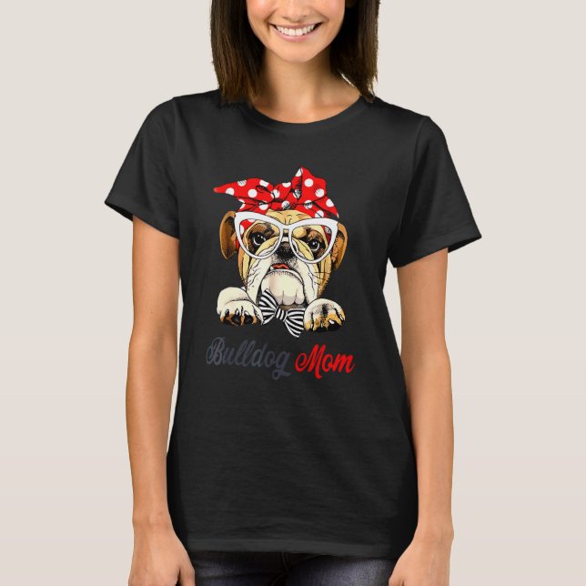 English Bulldog Liebe Niedlich Bully Dog Mama Dame T-Shirt (Vorderseite)