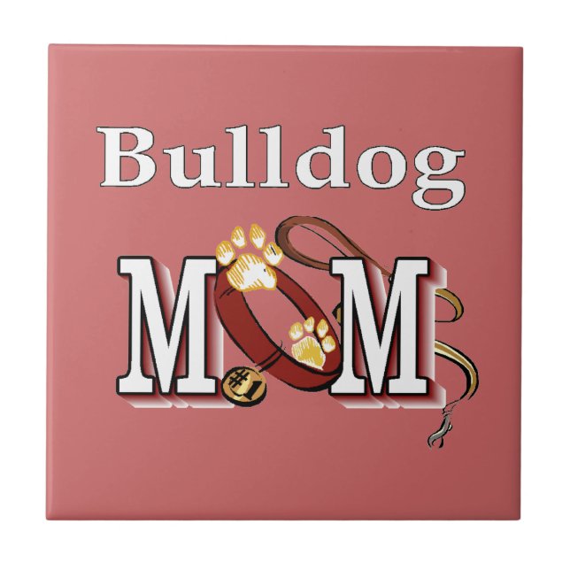 English Bulldog Mama Geschenke Fliese (Vorderseite)