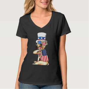 English Bulldog Merica 4. Juli American Sungla T-Shirt