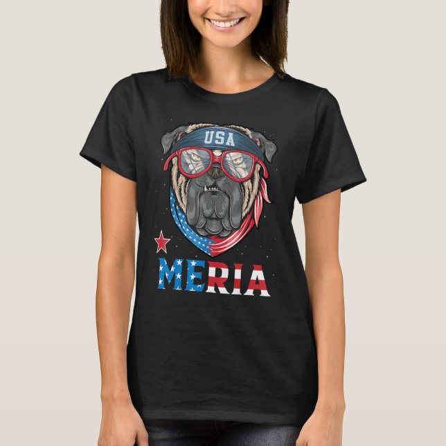 English Bulldog Merica 4th of July  Boys Dog Puppy T-Shirt (Vorderseite)