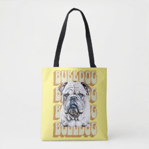 English Bulldog mit Retro-Schriftart