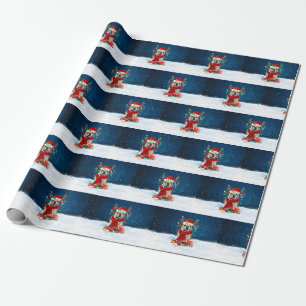 English Bulldog mit Weihnachtsgeschenken Geschenkpapier