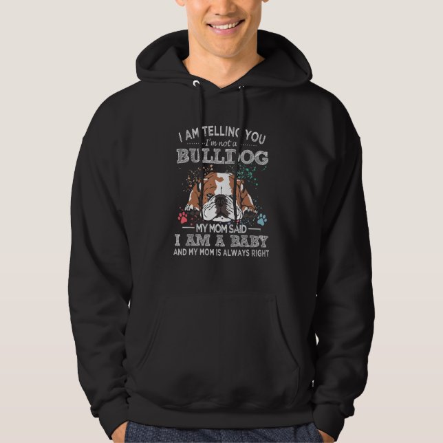 English Bulldog Mom Puppy Baby Dog Mama Mothers Da Hoodie (Vorderseite)