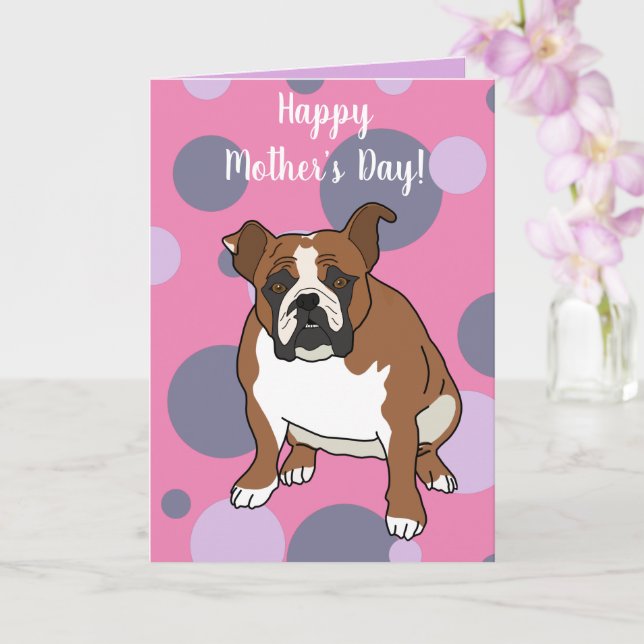 English Bulldog Mother Day Karte (Orchidee)
