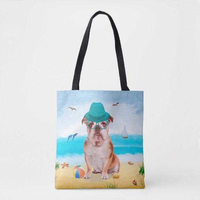 English Bulldog on Beach (Vorderseite)