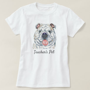 English Bulldog Original Realistisch Zeichnend T-Shirt