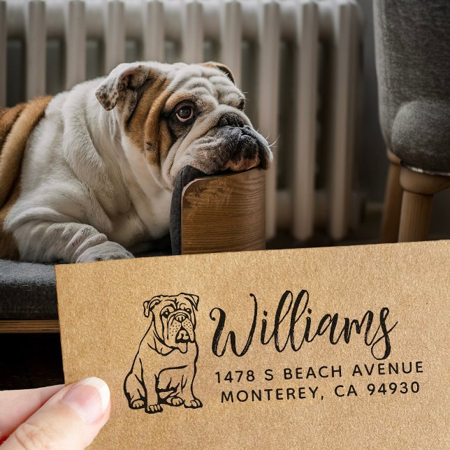 English Bulldog Owner Rücksendeadresse Downer Permastempel (Von Creator hochgeladen)