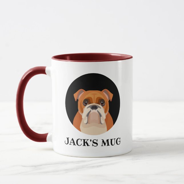 English Bulldog Personalisiert Tasse (Links)