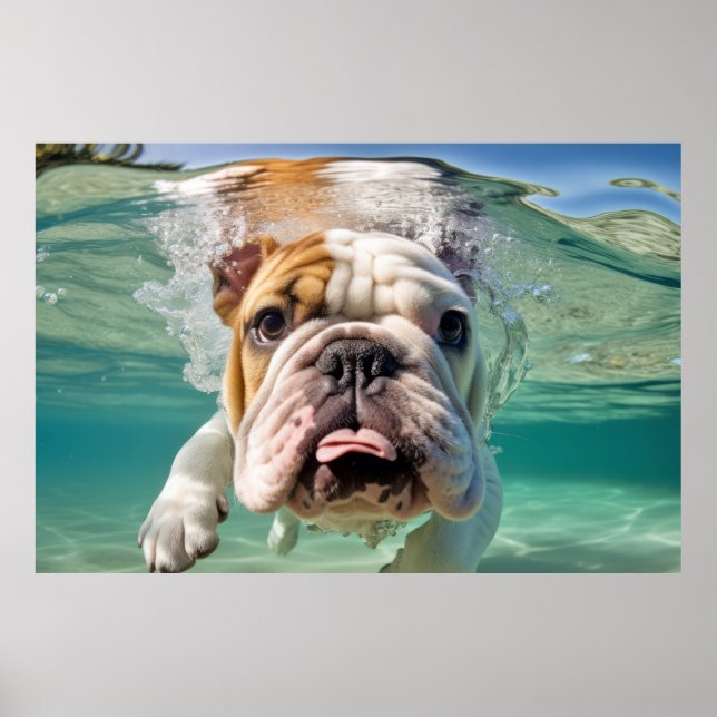 English Bulldog Pet Hund Animal Fun Play Poster (Vorne)