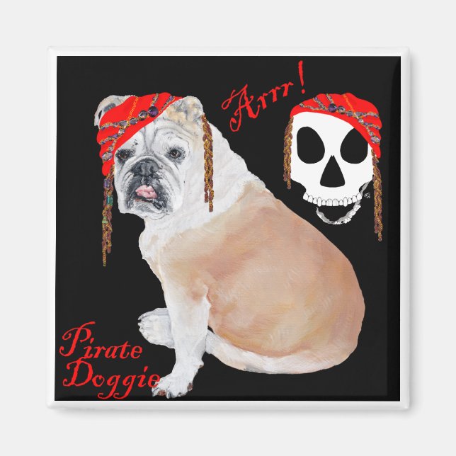 English Bulldog Pirate Magnet (Vorne)