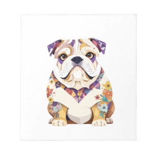 English Bulldog Playful Adorable Fun Animal Joyful Notizblock