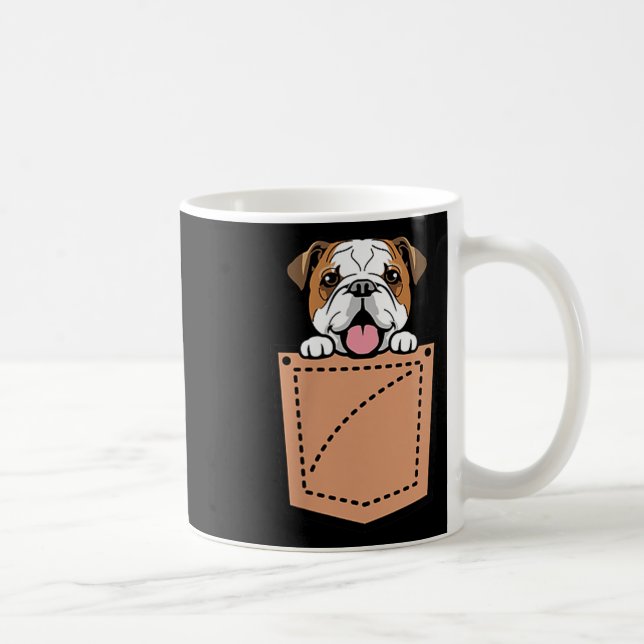English Bulldog Pocket Dog Kaffeetasse (Rechts)