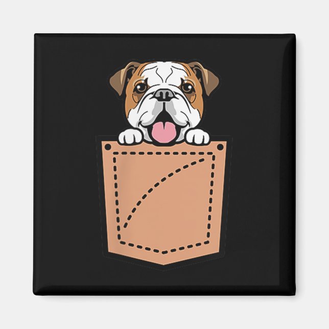 English Bulldog Pocket Dog Magnet (Vorne)