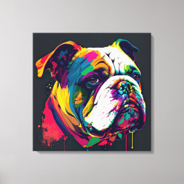 English Bulldog Pop Art Canvas Print Leinwanddruck