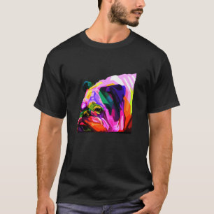 English Bulldog Pop Art Portrait Für Hundebesitzer T-Shirt