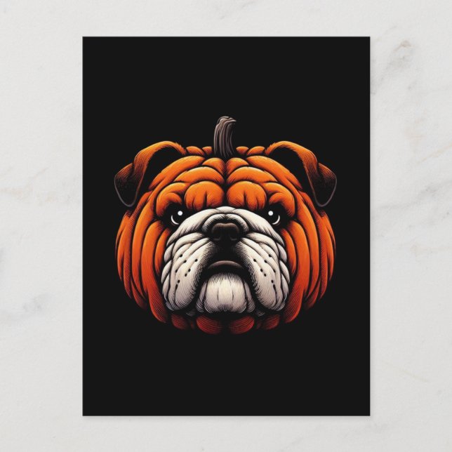 English Bulldog Pumpkin - Halloween Dog Postkarte (Vorderseite)