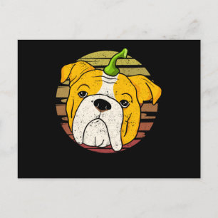 English Bulldog Pumpkin Halloween Erntedank Postkarte