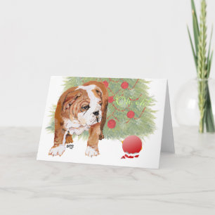 English Bulldog Puppy Feiertagskarte