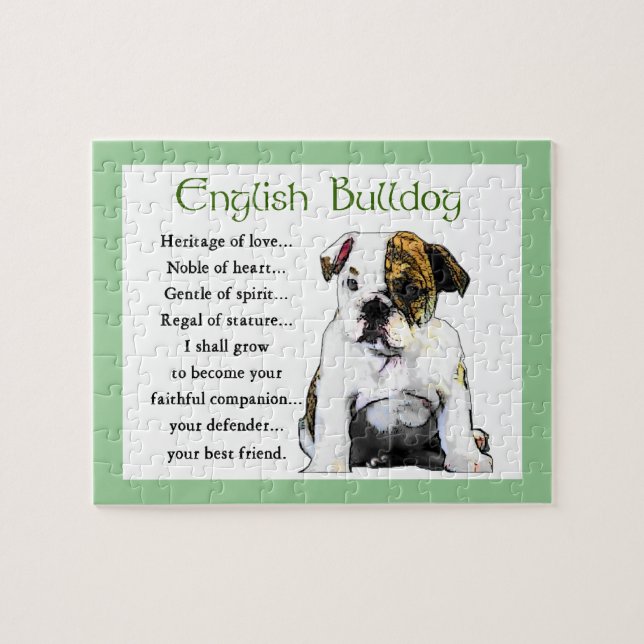 English Bulldog Puppy Heritage of Liebe Puzzle (Horizontal)