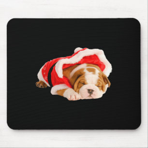 English Bulldog Puppy Santa Costume Spaß Weihnacht Mousepad