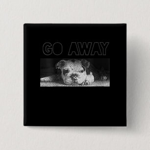 English Bulldog Puppy Social Distance geht weg Button