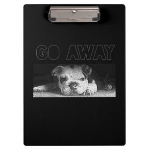English Bulldog Puppy Social Distance geht weg Klemmbrett