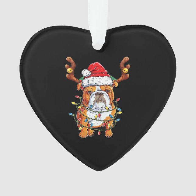 English Bulldog Reindeer Funny Christmas Essential Ornament (Vorderseite)