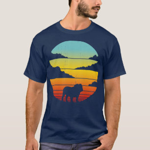 English Bulldog Retro Vintag Sunset 60er 70er T-Shirt