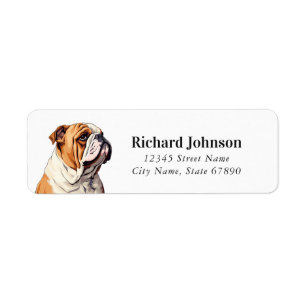 English Bulldog Rücksendeadressen-Aufkleber