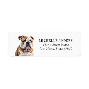 English Bulldog Rücksendeadressen-Aufkleber