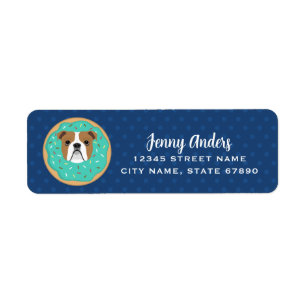 English Bulldog Rücksendeadressen-Aufkleber