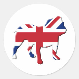 English Bulldog Runder Aufkleber